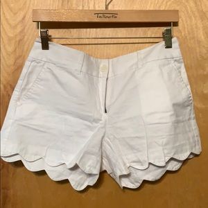 Loft white scalloped shorts